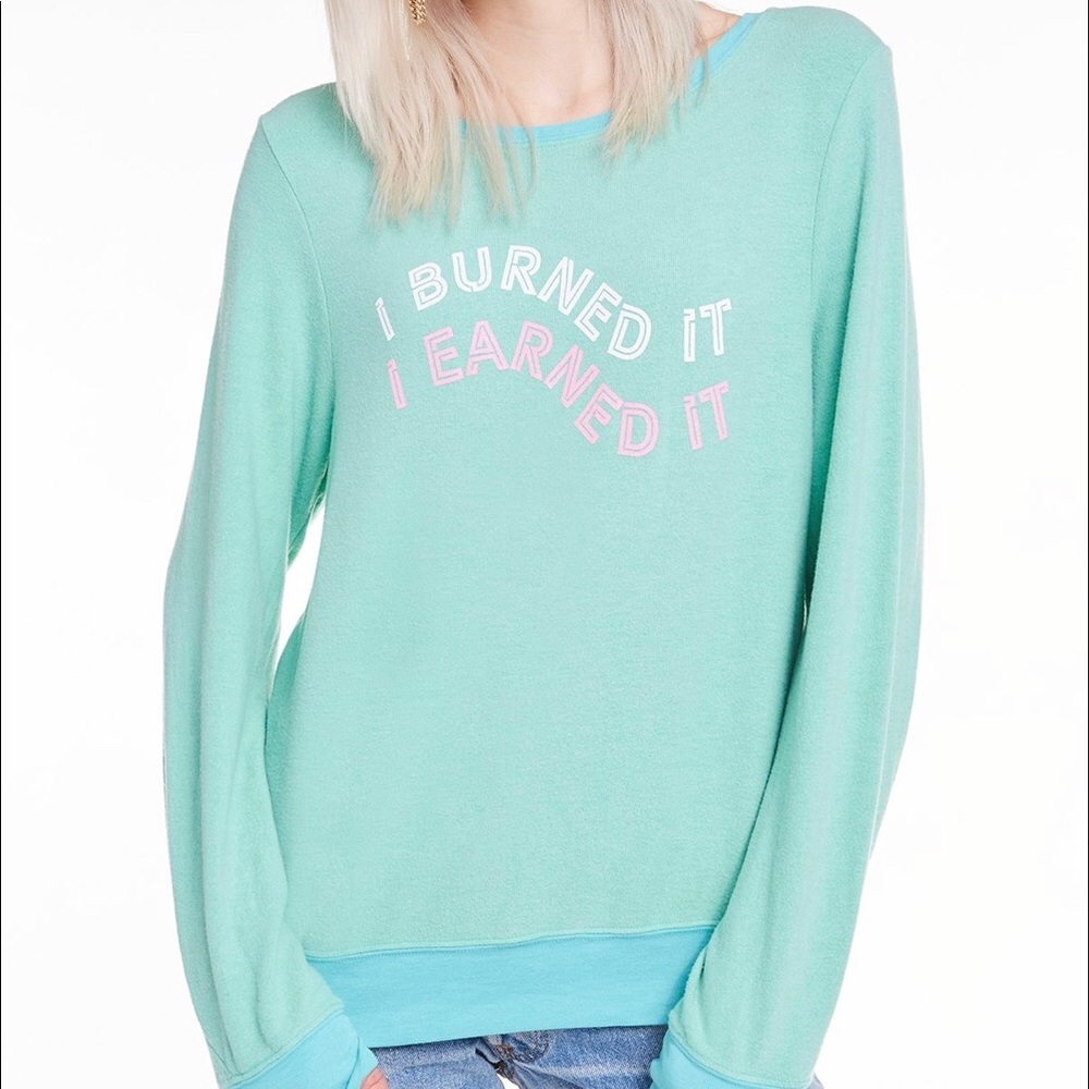NWT WILDFOX “I EARNED IT” Baggy Beach Jumper